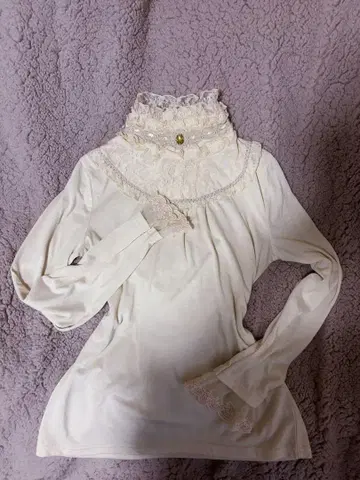 엑시즈팜 프릴 하이넥 긴팔 티셔츠 페어리 그런지 히메카지