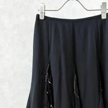 MK MICHEL KLEIN 미디 스커트 플레어 비즈 펄 비침
