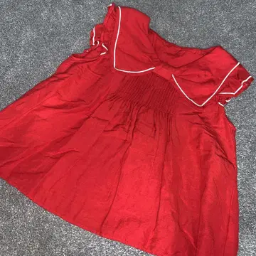 프랑슈리페 셰리 라파 세일러 카라의 귀여운 상의 레드 마 혼방