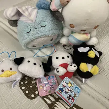 산리오 봉제 인형 세트 스트랩 포함 포차코 미사용 새상품 있음