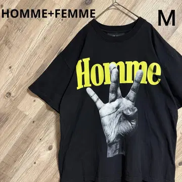 HOMME + FEMME 빅 실루엣 티셔츠 블랙 M 코튼 USA