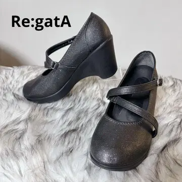 Re:gatA GLAMOROUS [LL] 리게타 통굽 크로스 벨트 펌프스