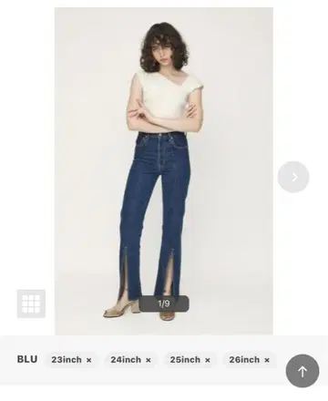 SLY JEANS 블루 데님 슬릿 24인치