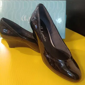 Artemis DIANA 에나멜 웨지솔 펌프스 22cm 블랙