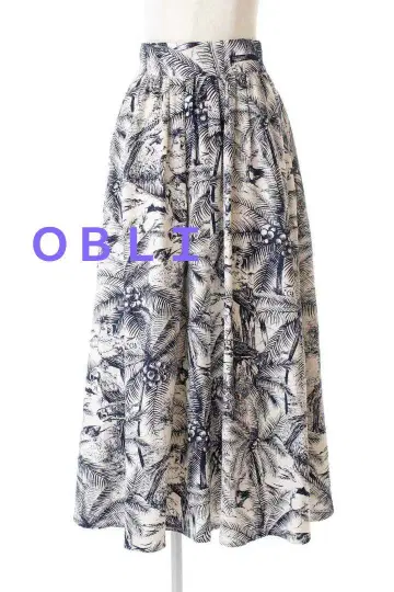 OBLI 리프 자카드 스커트 오블리