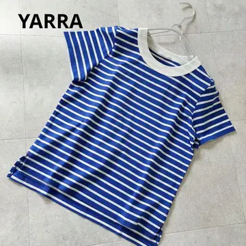 미사용 YARRA 야라 면100% 보더 일본제 배송비 포함