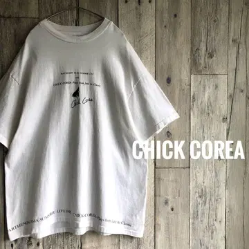 90s CHICK COREA  프린트 티셔츠 JAZZ 화이트
