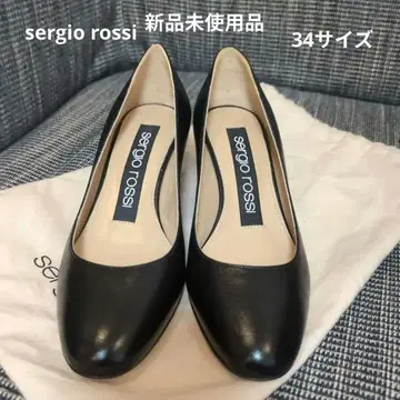 미사용 새상품 sergio rossi 블랙 가죽 하이힐 34 사이즈