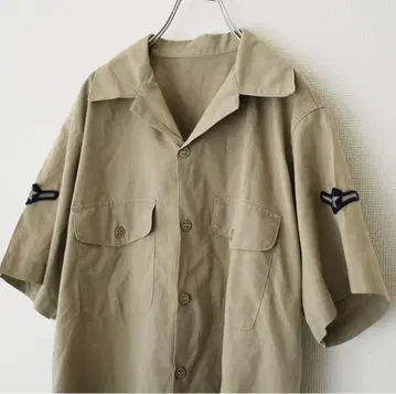 60년대 빈티지 미군 U.S.AIR FORCE 오픈 카라 셔츠 USA제