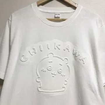 치이카와 (먼작귀) 엠보싱 가공 티셔츠 흰색 화이트 3L