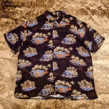 BatikBay 반팔 무늬 셔츠 XL 사이즈 블랙 계열 레이온 4116