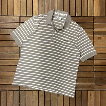 새상품급 LACOSTE 라코스테 보더 반팔 피케 셔츠 악어 자수