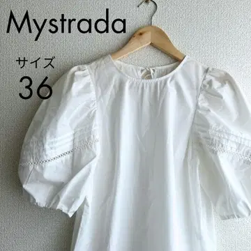 Mystrada 마이 스트라다 화이트 퍼프 슬리브 티셔츠 블라우스