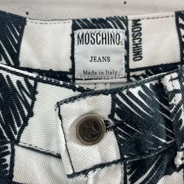 모스키노 MOSCHINO 플래그 체크 무늬 데님 팬츠