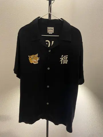 HOUSTON 블랙 반팔 셔츠 X-LARGE