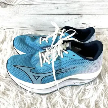 상태 양호 Mizuno 미즈노 웨이브 리벨리온 플래시 2 블루 25.5