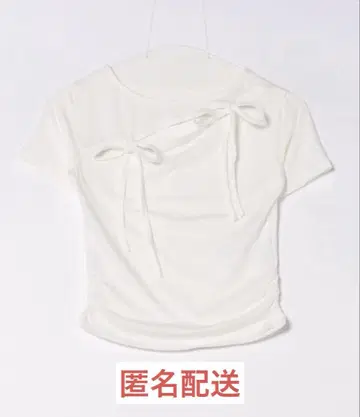 hugi 반팔 더블 리본 티셔츠