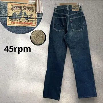 빈티지 레어 45rpm 닭 패치 R 자수 데님 팬츠 28