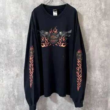 USA제 HARLEY-DAVIDSON L/S 티셔츠 프레임 소매 프리