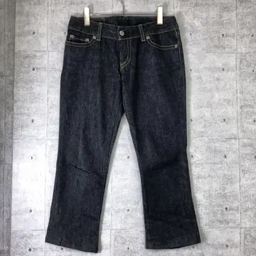 moussy 헤이세이 아카이브 구제 의류 크롭 인디고 데님 청바지