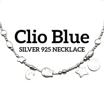 클리오 블루 목걸이 물고기 별 달 비대칭 디자인 SILVER