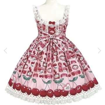 Angelic Pretty Cherry Jam Label JSK 핑크
