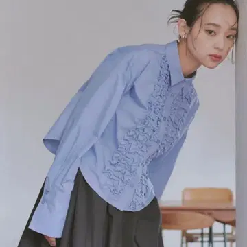 KOBE LETTUCE 고베 레터스 개더 프릴 숏 기장 셔츠 블라우스
