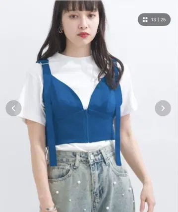 에스테르 글로스 프론트 지퍼 크로스 뷔스티에 M 사이즈