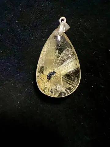 태양 광선 루틸 쿼츠 펜던트 탑
