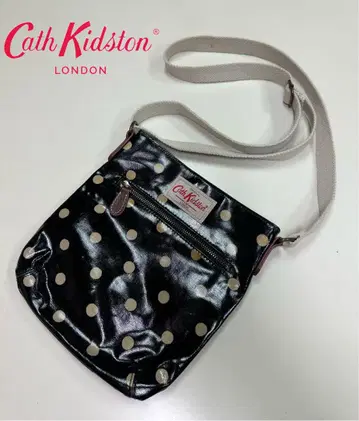 Cath Kidston 나일론 블랙 물방울 패턴 미니 숄더백
