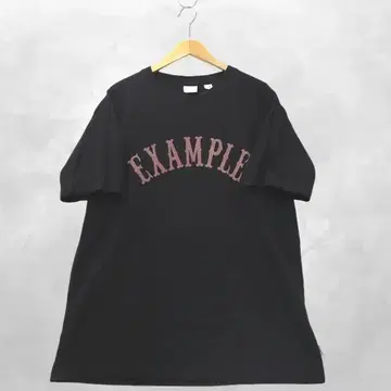 Example 크루넥 반팔 로고 프린트 코튼 티셔츠 L