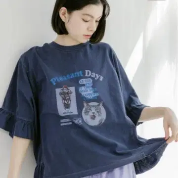 프릴 모듬 캣 티셔츠 니코앤드