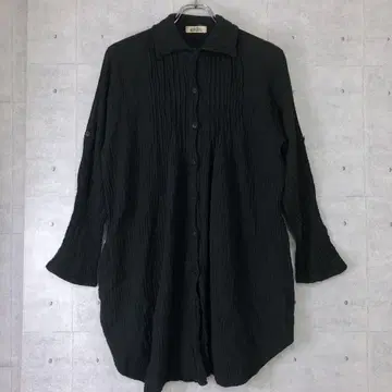 49BOY 태국제 심플 에스닉 구제 의류 긴팔 주름감 거즈 셔츠
