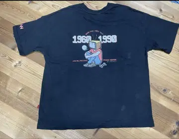 1960 1990 그래픽 티셔츠 블랙