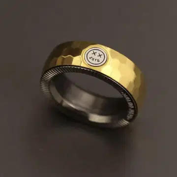 기계식 피젯 EDC 스테인리스 스틸 반지 손가락 끝 금속 반지 "골드"