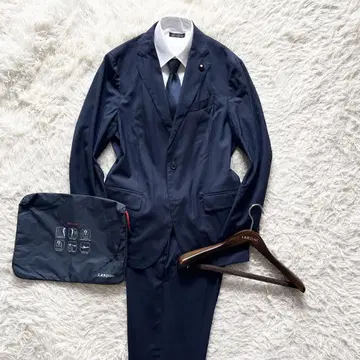 <>LARDINI easy wear 네이비 울 자켓 50