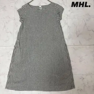 컨디션 최상 MHL 마가렛 호웰 린넨 마 혼방 원피스 깅엄 체크