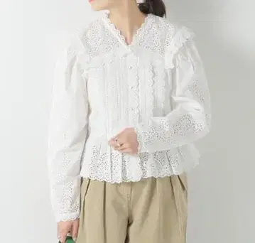 Ulla Johnson Mina 블라우스 화이트 울라 존슨 레이스