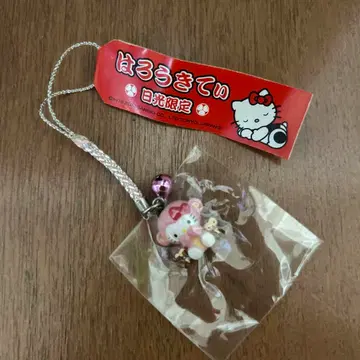 새상품 레어 2002년 현지 키티 닛코 한정판 삼원 원숭이 네츠케 스트랩