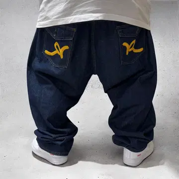 260 ROCAWEAR 52인치 00's 배기 데님 팬츠 자수