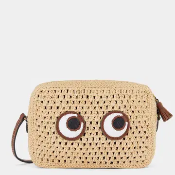 ANYA HINDMARCH 라피아 아이즈 크로스 바디 카고 백