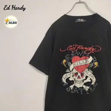 Ed Hardy 에드하디 티셔츠 해골 스컬 블랙 검정 3L