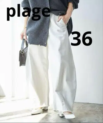 plage balloon tapered 팬츠 커브 데님 36 화이트 계열