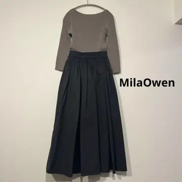 MilaOwen 미라 오웬 도킹 리브 니트 원피스 볼륨