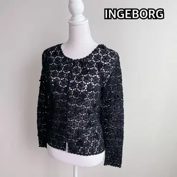 INGEBORG(잉게보그) 크로 셰 뜨개질 니트 가디건  스즈란 모티브