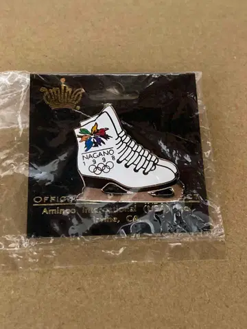 나가노 올림픽 피겨 스케이트 신발 모양 핀 배지
