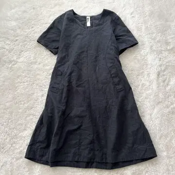 MHL. 마가렛 호웰 면 린넨 원피스 노카라 블랙 S