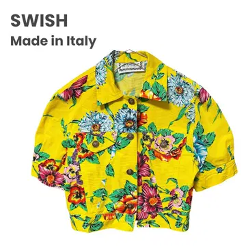 SWISH 크롭 기장 자켓 꽃무늬 숏 기장 여성 중고 의류