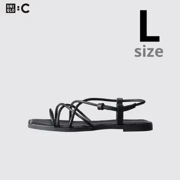 유니클로:C/유니클로 씨] 내로우 스트랩 샌들 L 사이즈 블랙