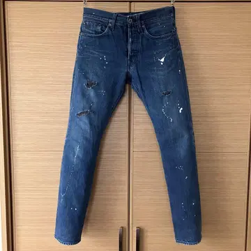 G-STAR RAW 데미지 데님 청바지 테이퍼드 지스타로우